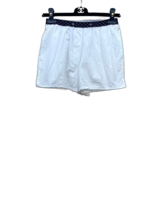 Chanel White Elastic Waist Shorts