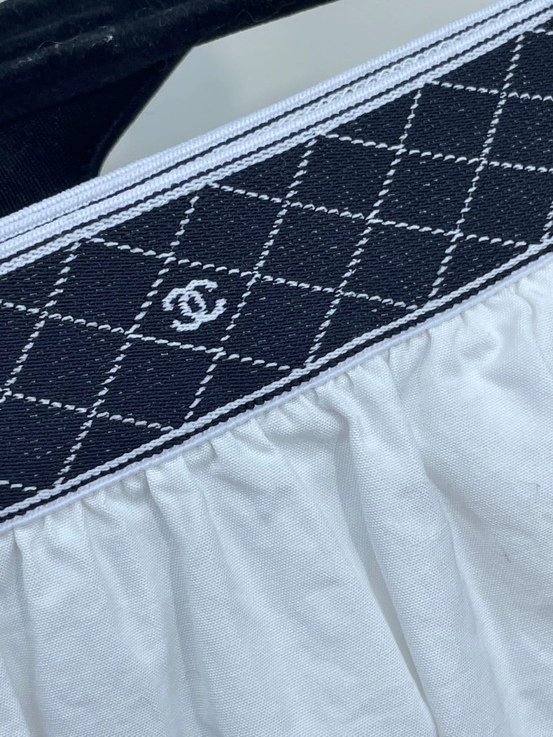 Chanel White Elastic Waist Shorts