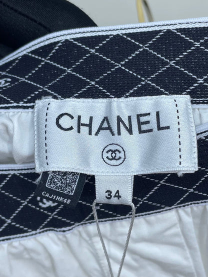 Chanel White Elastic Waist Shorts