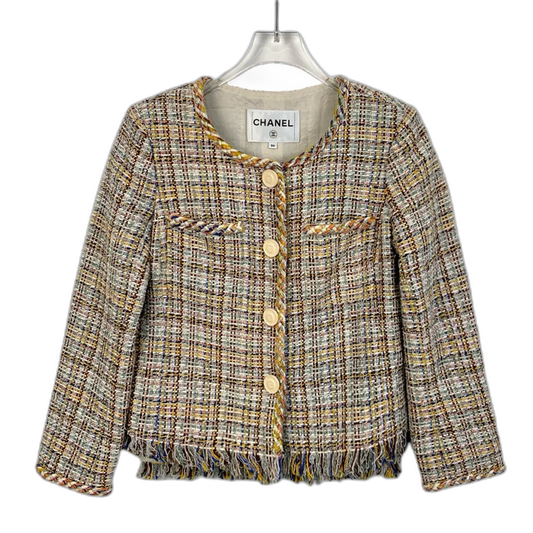 Chanel Color Block Tweed Jacket