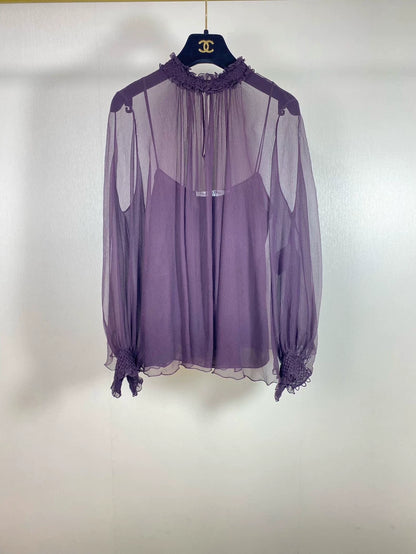 Dior Silk Blouse in Purple Color