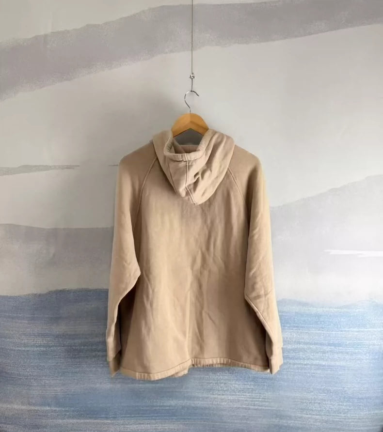 Gucci Khaki Half-Zip Hoodie with Logo