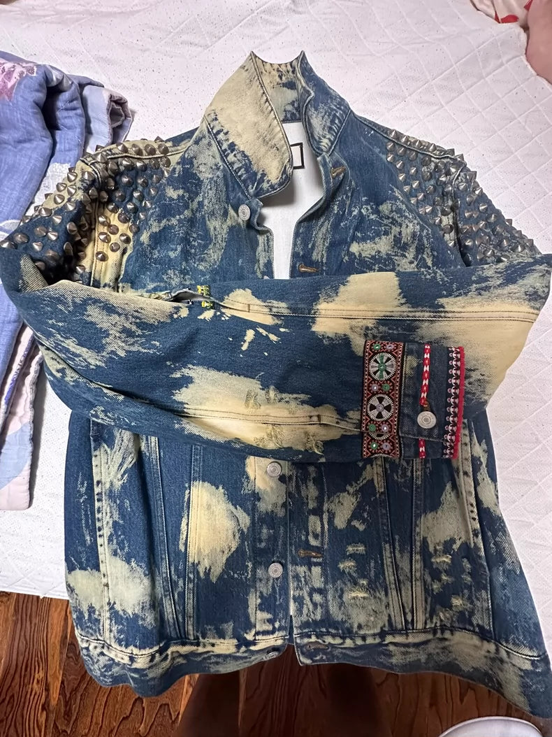 Vintage Gucci Denim Jacket with Studs