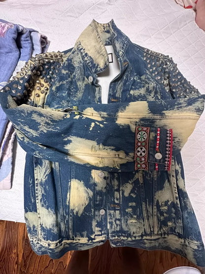 Vintage Gucci Denim Jacket with Studs