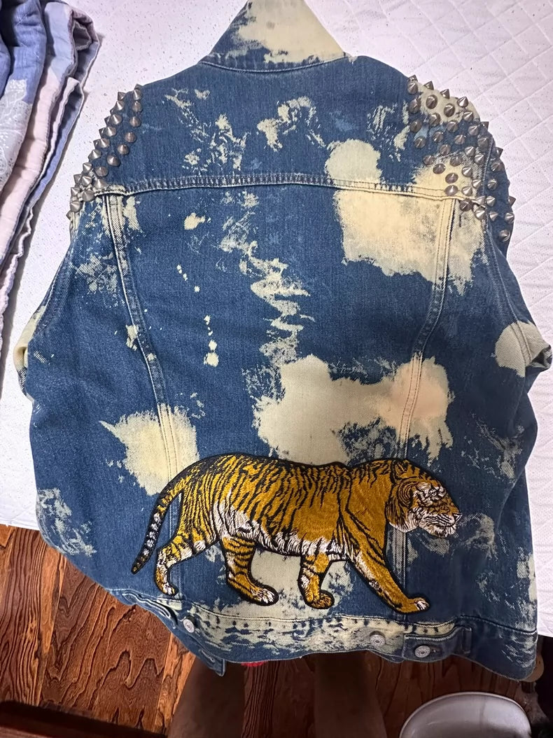 Vintage Gucci Denim Jacket with Studs