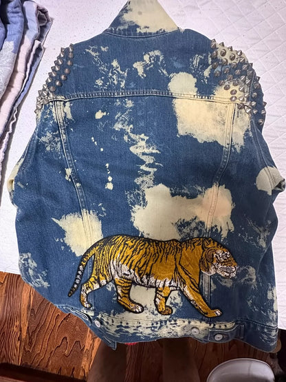 Vintage Gucci Denim Jacket with Studs