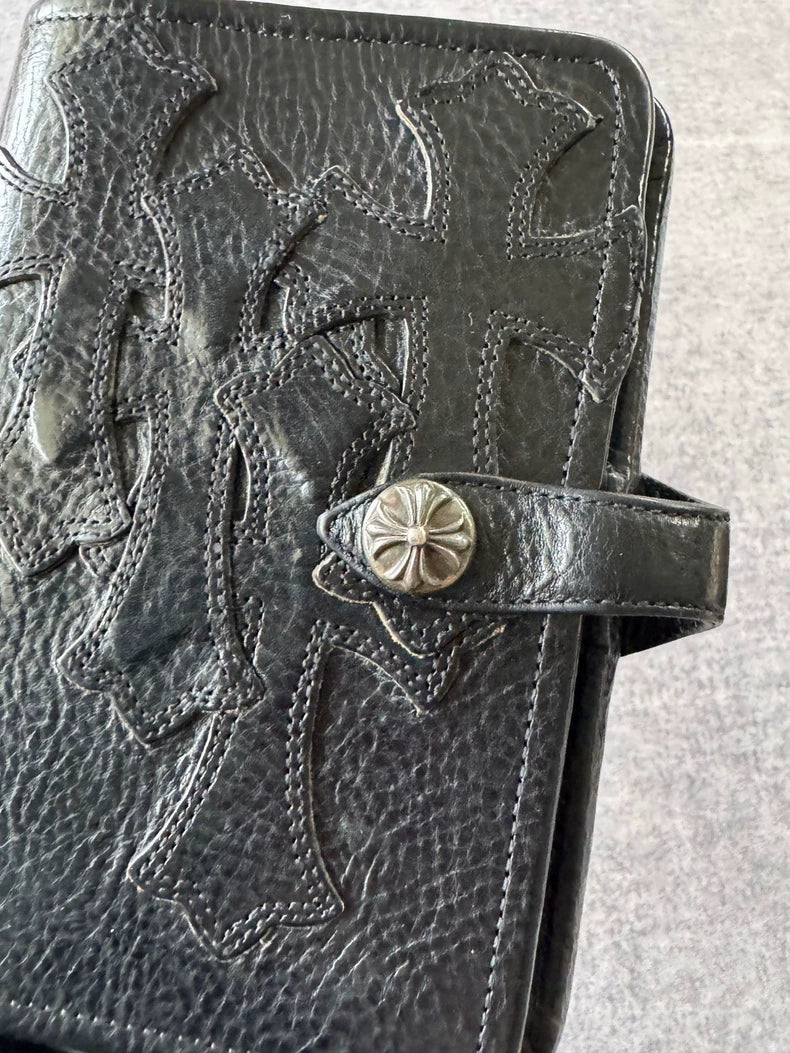 Chrome Hearts Leather Cross A6 Notebook-yf
