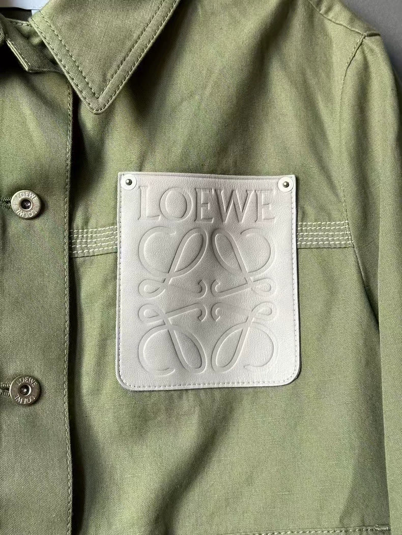 Loewe Green Jacket with Leather Tag