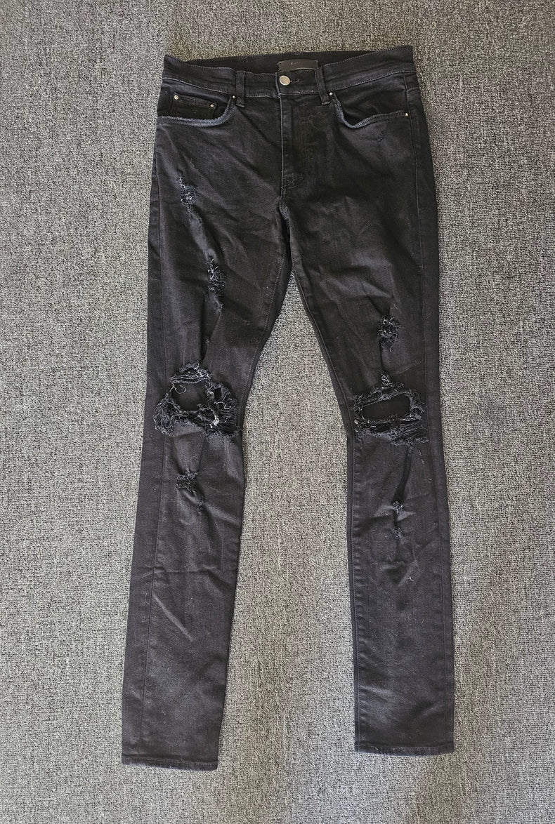 Amiri Distressed Black Denim Jeans-yf