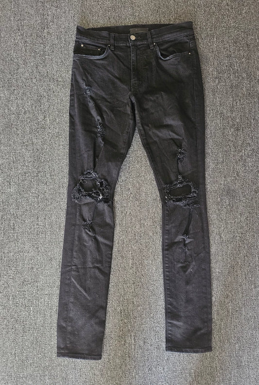Amiri Distressed Black Denim Jeans-yf