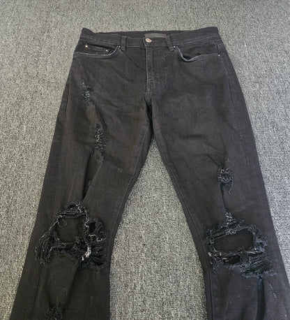 Amiri Distressed Black Denim Jeans-yf