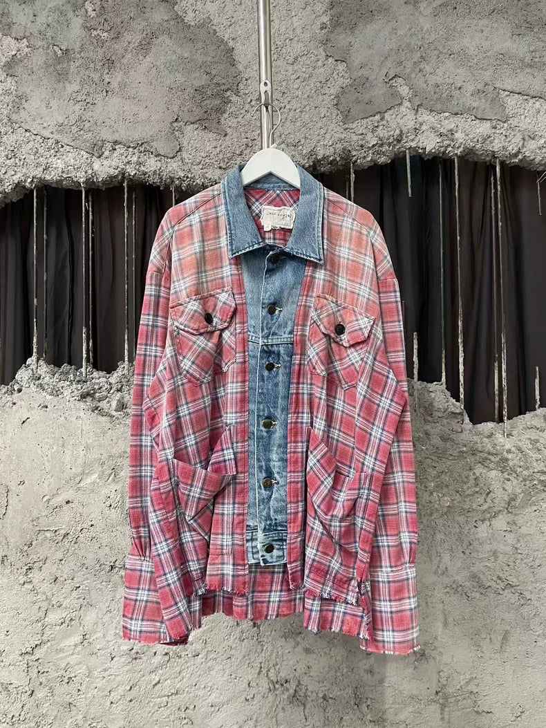 Greg Lauren Plaid Button-Up Shirt