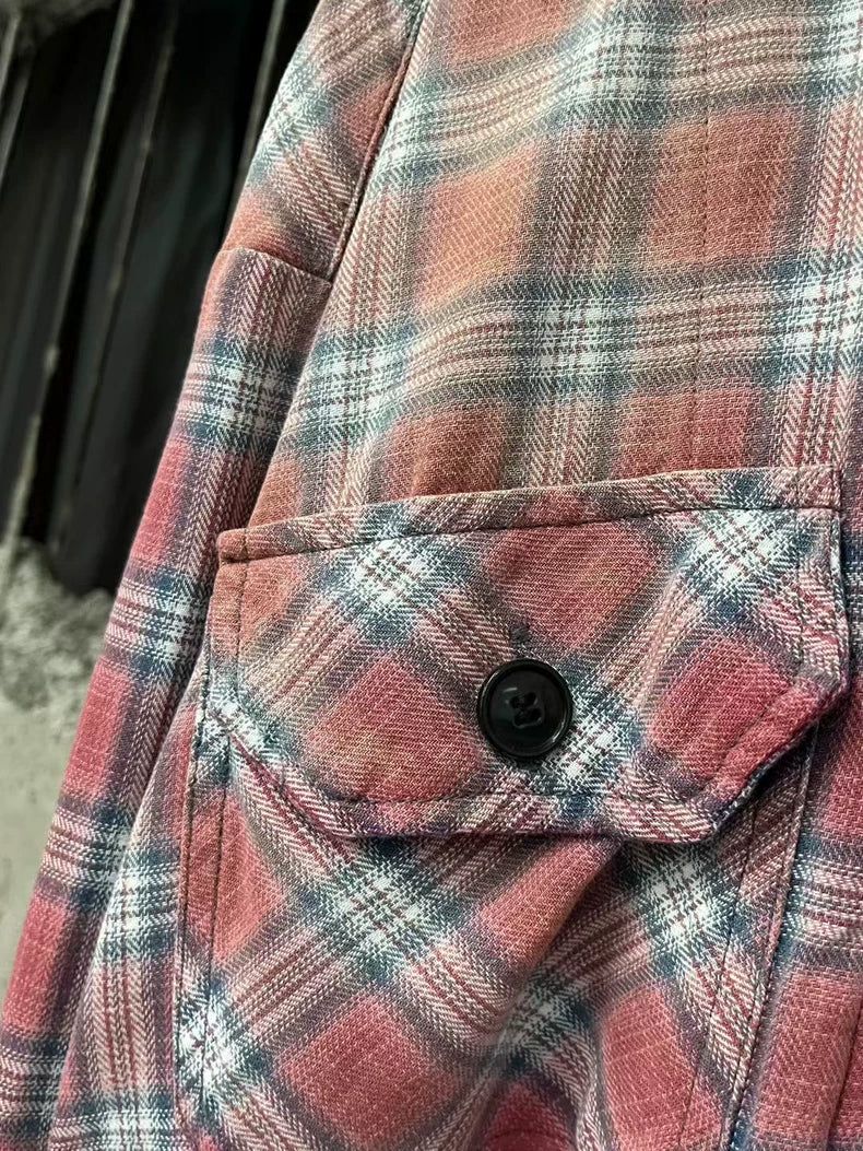 Greg Lauren Plaid Button-Up Shirt