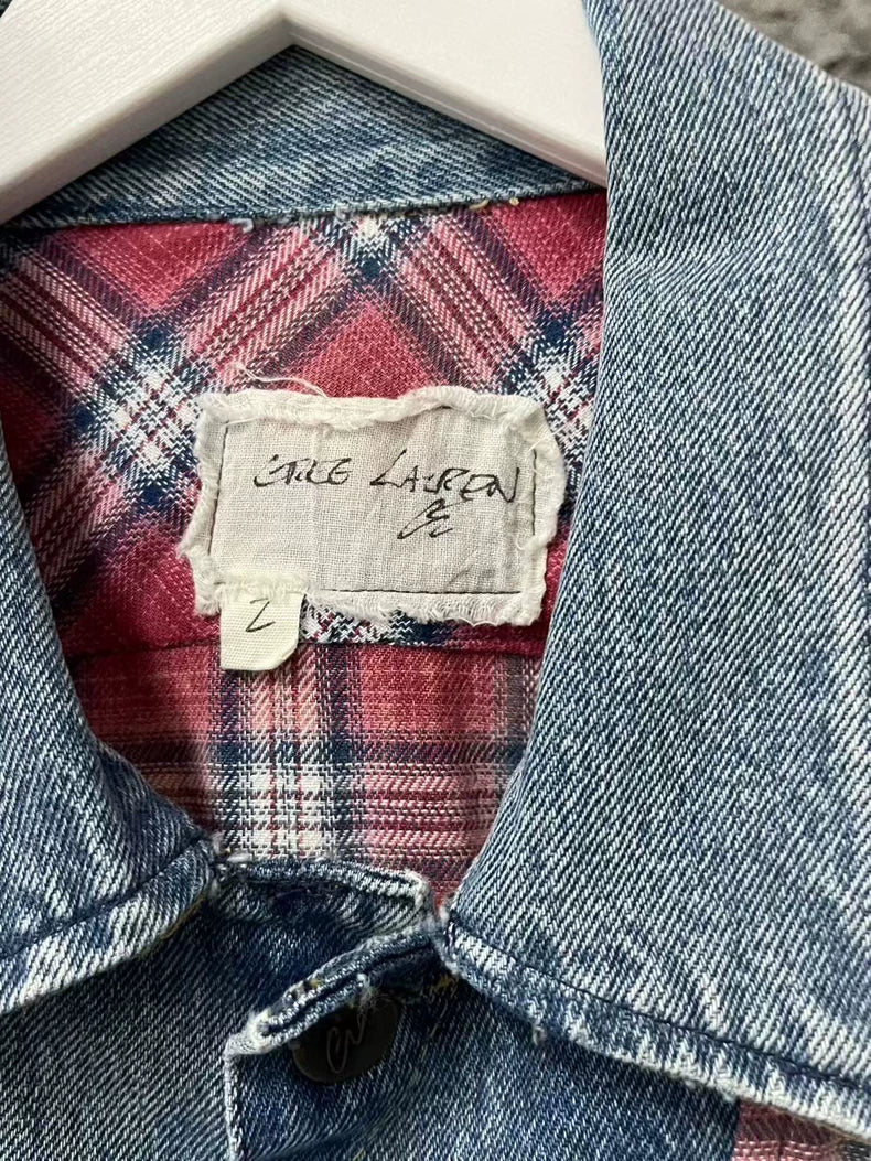 Greg Lauren Plaid Button-Up Shirt
