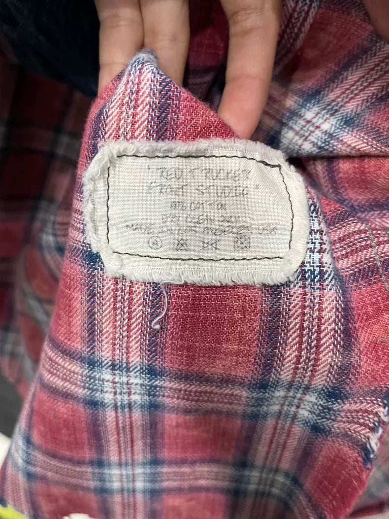 Greg Lauren Plaid Button-Up Shirt