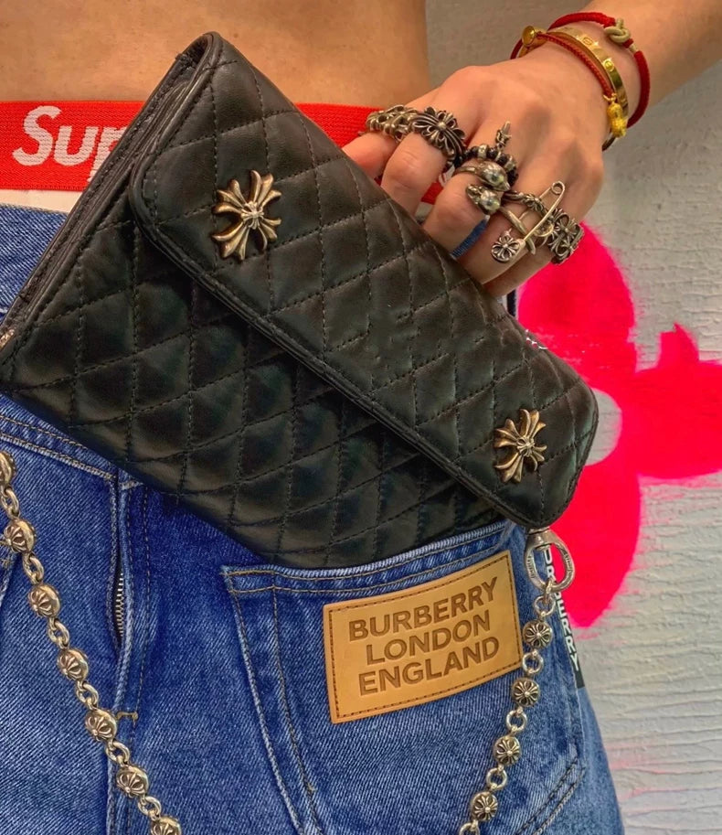 Chrome Hearts Quilted Clutch Bag