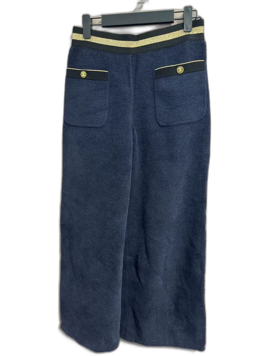Chanel Navy Towel Long Pants