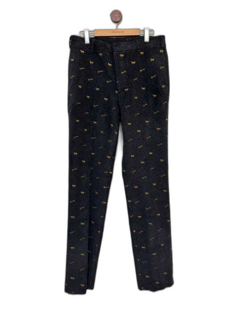 Embroidered Corduroy Long Pants