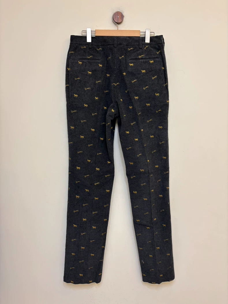 Embroidered Corduroy Long Pants