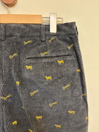 Embroidered Corduroy Long Pants