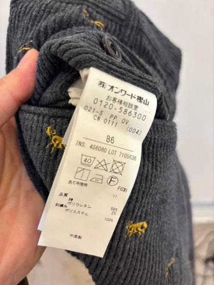 Embroidered Corduroy Long Pants