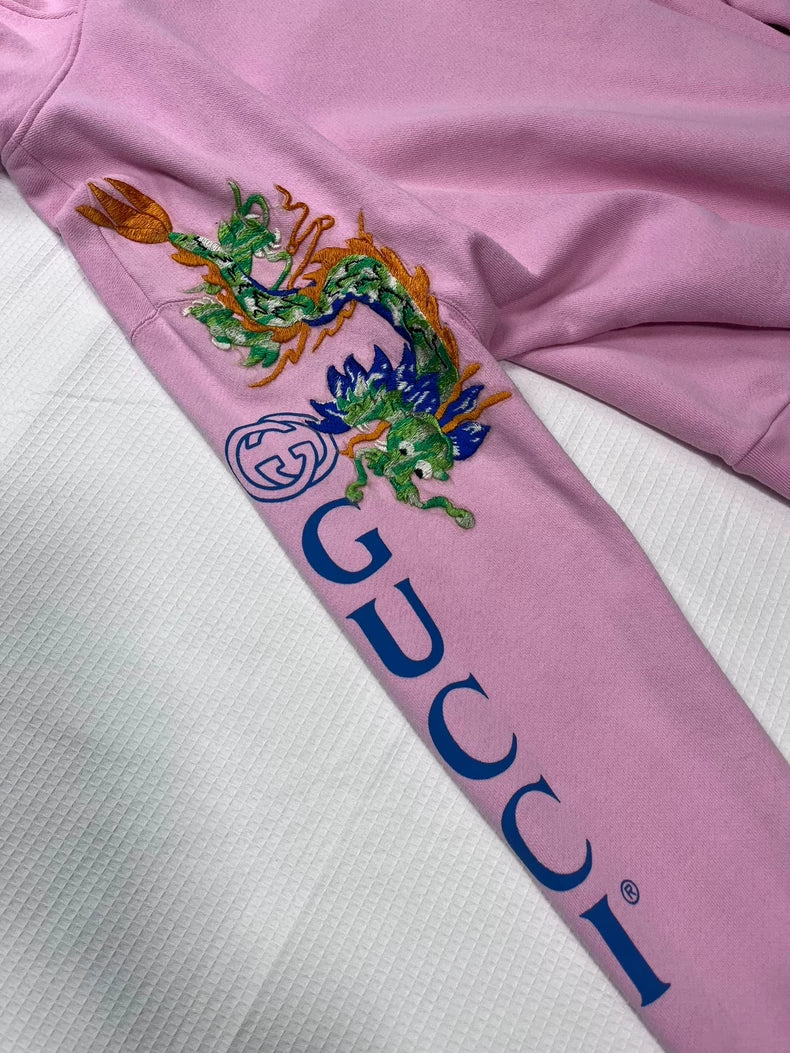 Pink Gucci Hoodie with Logo Design