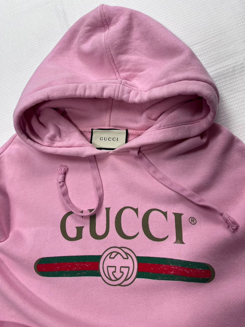 Pink Gucci Hoodie with Logo Design
