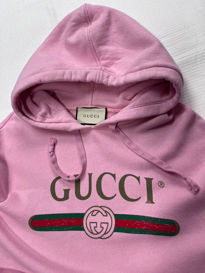Pink Gucci Hoodie with Logo Design