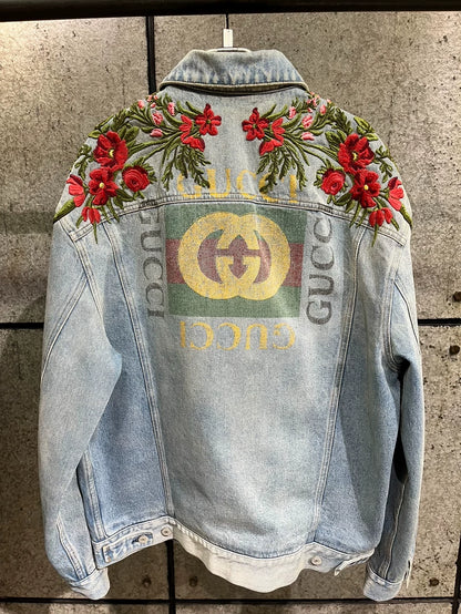 Gucci Distressed Denim Jacket Size 48