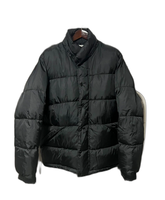 Black Hooded Puffer Jacket For Men