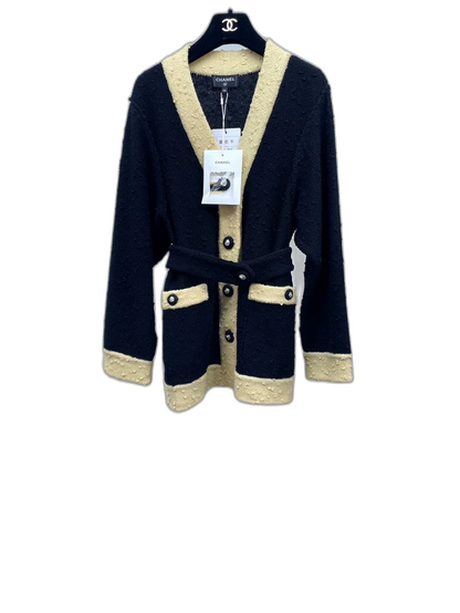 Chanel Color-blocked Wool Knit Cardigan