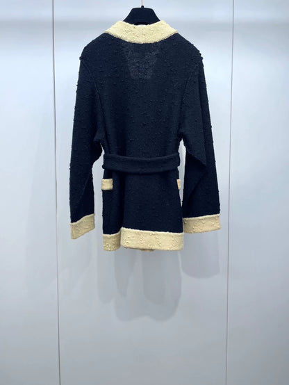 Chanel Color-blocked Wool Knit Cardigan