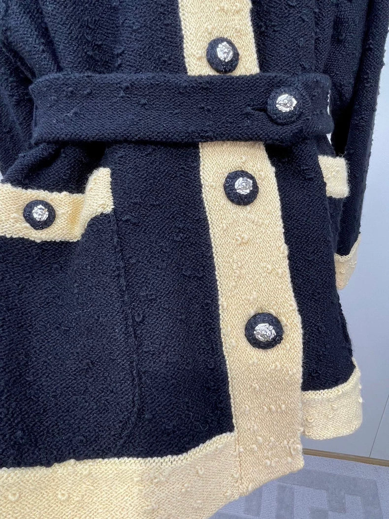 Chanel Color-blocked Wool Knit Cardigan
