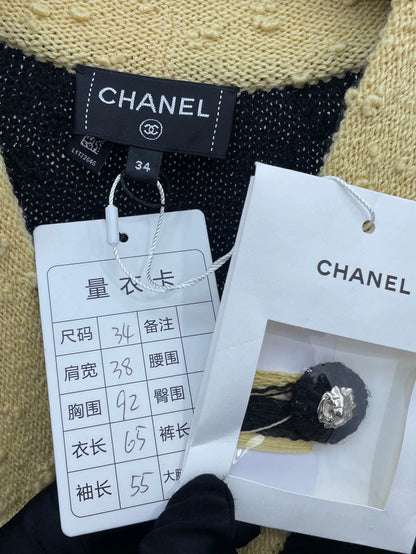 Chanel Color-blocked Wool Knit Cardigan