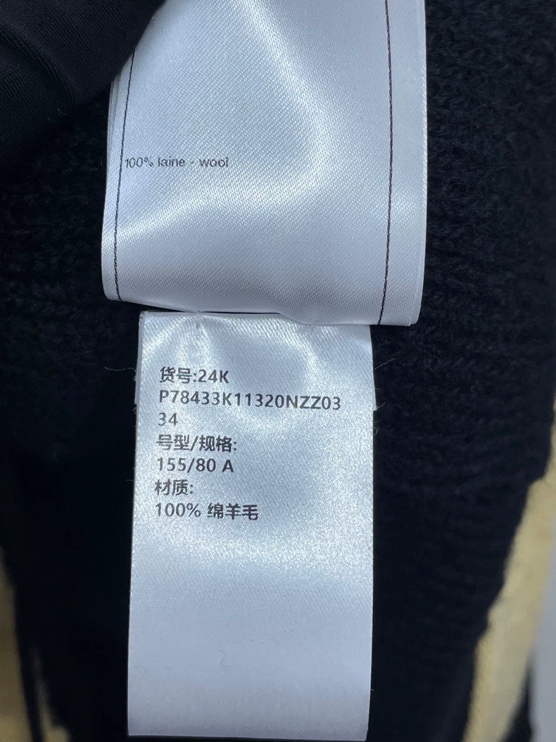 Chanel Color-blocked Wool Knit Cardigan