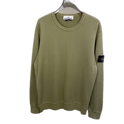 Stone Island Olive Logo Crewneck Sweater