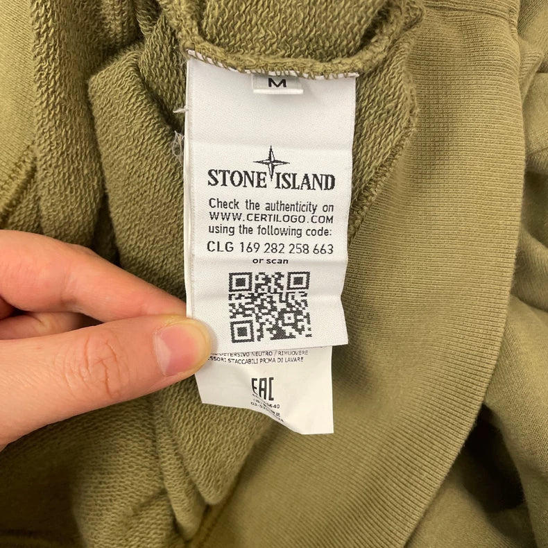 Stone Island Olive Logo Crewneck Sweater