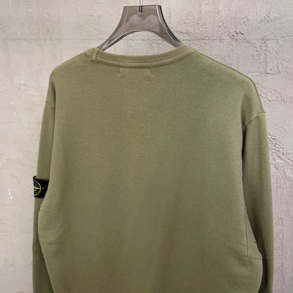 Stone Island Olive Logo Crewneck Sweater