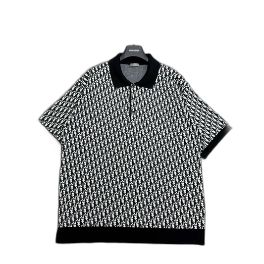 Dior Monogrammed Knit Polo Shirt-zp
