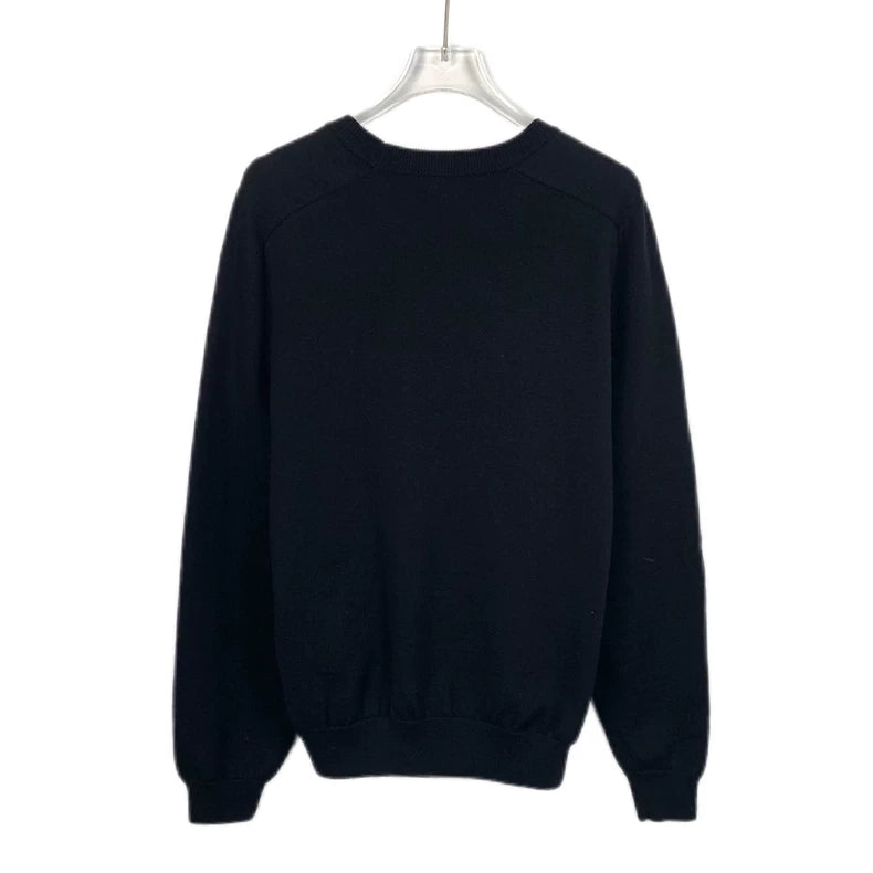 Celine Black Logo Embroidered Wool Sweater