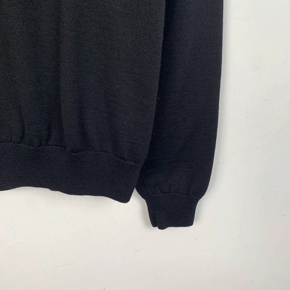 Celine Black Logo Embroidered Wool Sweater