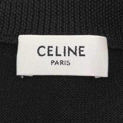 Celine Black Logo Embroidered Wool Sweater