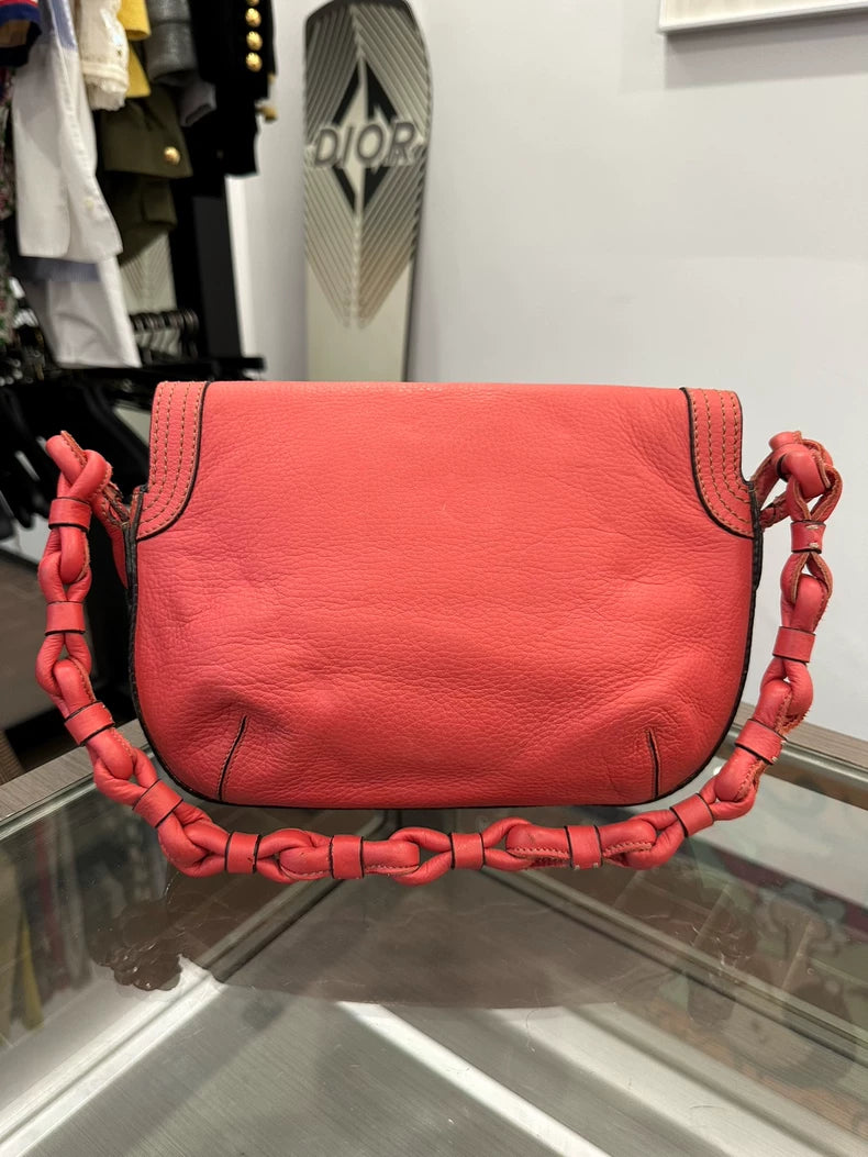 Loewe Red Woven Shoulder Bag 24cm