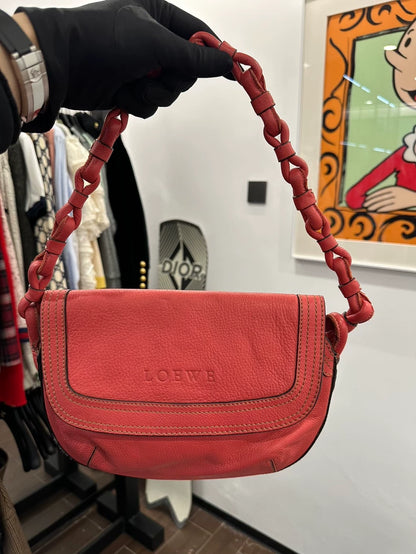 Loewe Red Woven Shoulder Bag 24cm