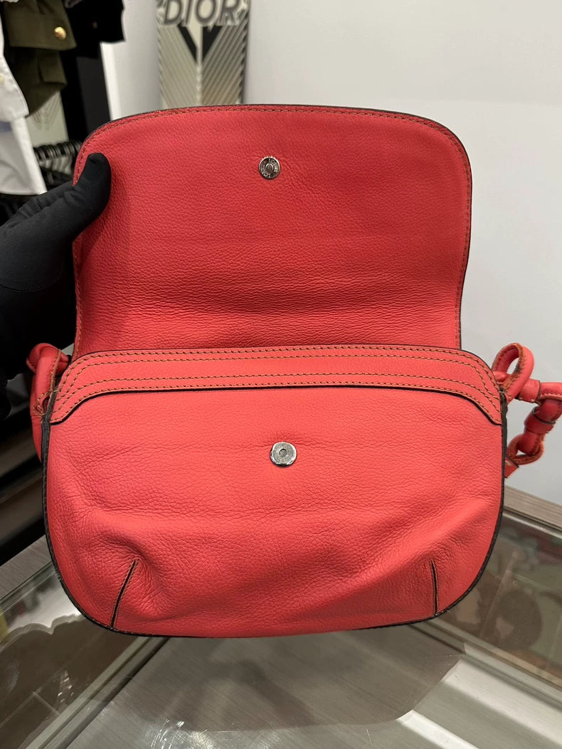 Loewe Red Woven Shoulder Bag 24cm