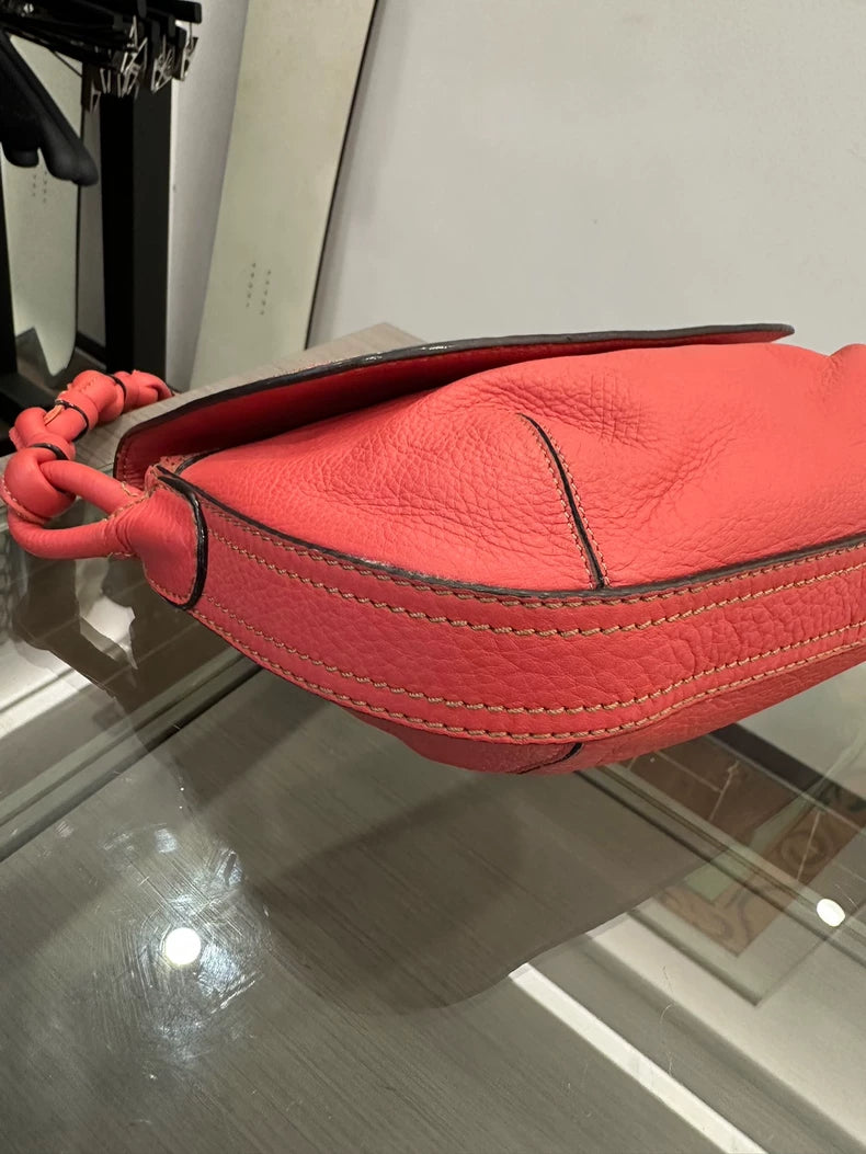 Loewe Red Woven Shoulder Bag 24cm