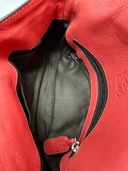 Loewe Red Woven Shoulder Bag 24cm