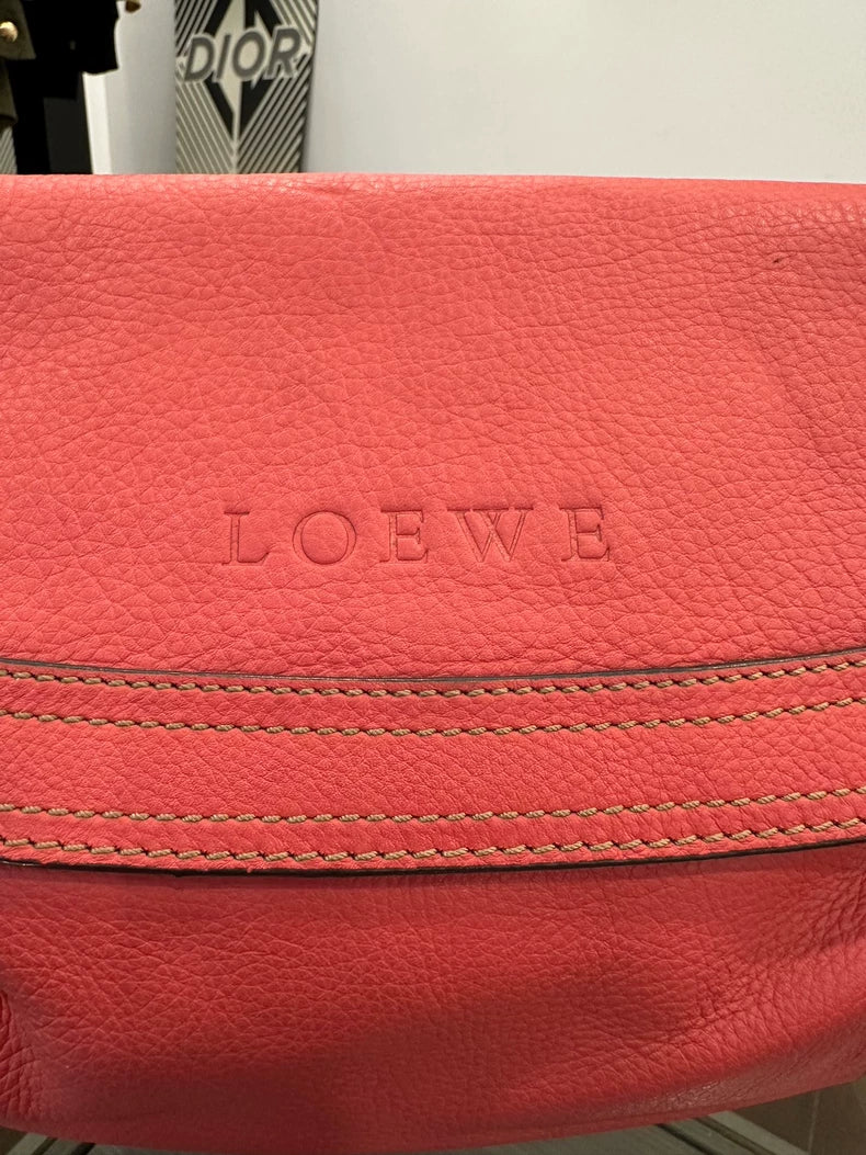 Loewe Red Woven Shoulder Bag 24cm