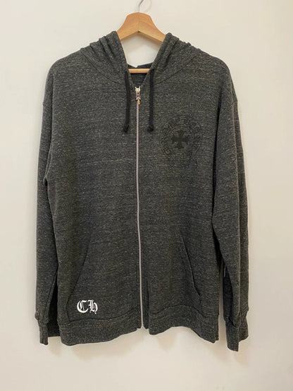 Chrome Hearts Zip-Up Hoodie in Grey