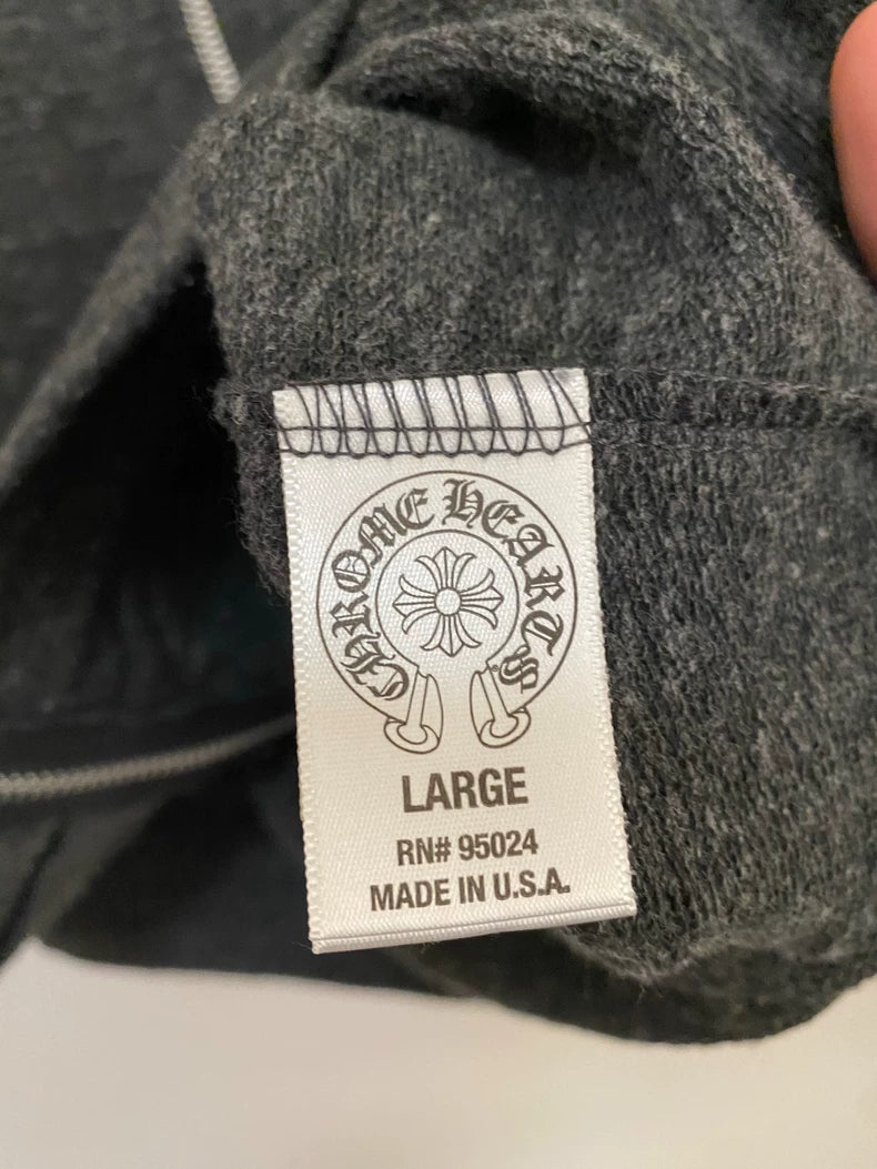 Chrome Hearts Zip-Up Hoodie in Grey